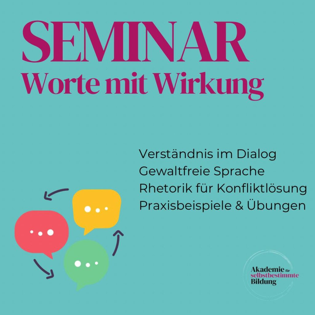 Produktbild für das Seminar Worte mit Wirkung der Akademie für selbstbestimmte Bildung