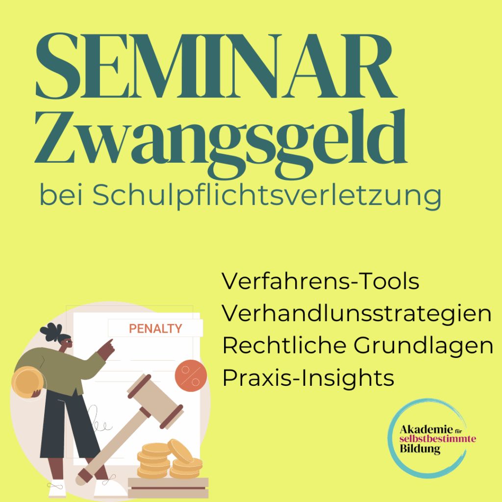 Produktbild für das Seminar Zwangsgeld der Akademie für selbstbestimmte Bildung